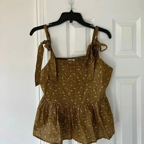 NWT Madewell Rosalie Tie Strap Top In Daisy Stitch Medium - Picture 10 of 12